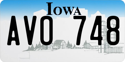 IA license plate AVO748
