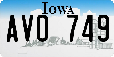 IA license plate AVO749