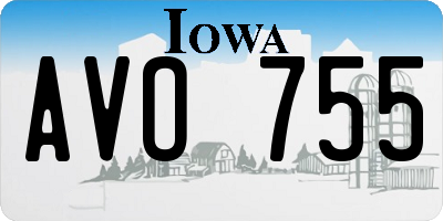 IA license plate AVO755