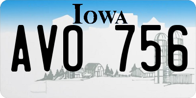 IA license plate AVO756
