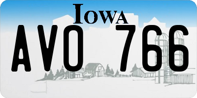 IA license plate AVO766