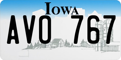 IA license plate AVO767