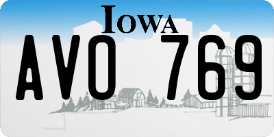 IA license plate AVO769
