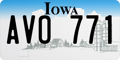 IA license plate AVO771
