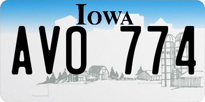 IA license plate AVO774