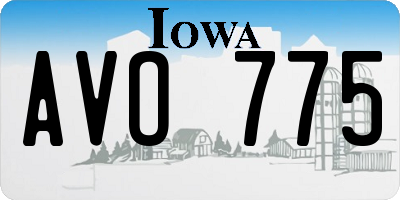 IA license plate AVO775