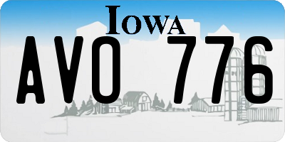 IA license plate AVO776
