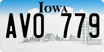 IA license plate AVO779