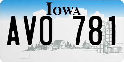 IA license plate AVO781