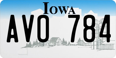 IA license plate AVO784
