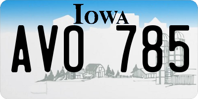 IA license plate AVO785