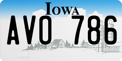 IA license plate AVO786