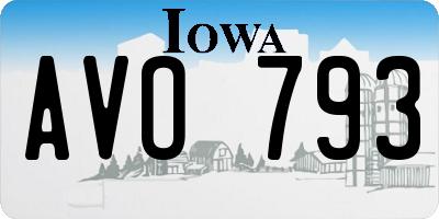 IA license plate AVO793