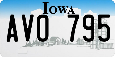IA license plate AVO795