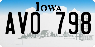 IA license plate AVO798