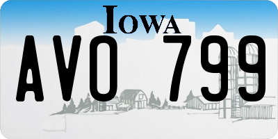 IA license plate AVO799