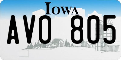 IA license plate AVO805