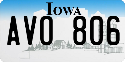 IA license plate AVO806