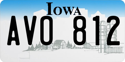 IA license plate AVO812