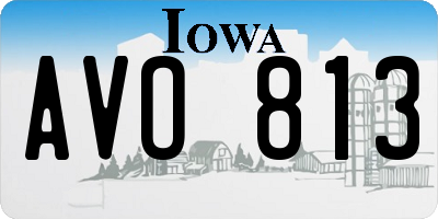IA license plate AVO813