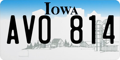 IA license plate AVO814