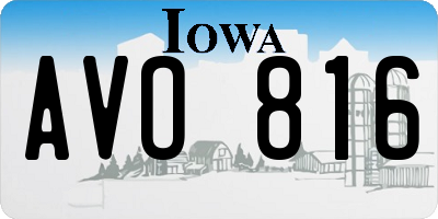 IA license plate AVO816