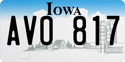 IA license plate AVO817