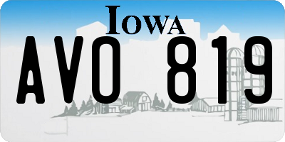 IA license plate AVO819