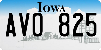 IA license plate AVO825