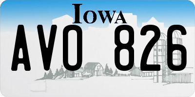 IA license plate AVO826