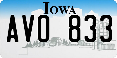 IA license plate AVO833