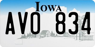 IA license plate AVO834
