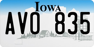 IA license plate AVO835