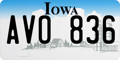 IA license plate AVO836
