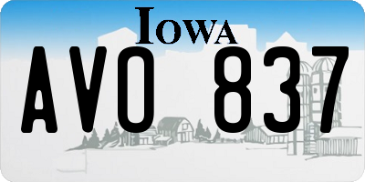 IA license plate AVO837