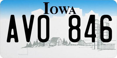 IA license plate AVO846