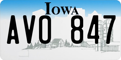 IA license plate AVO847