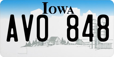 IA license plate AVO848