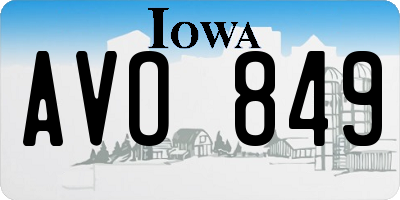 IA license plate AVO849