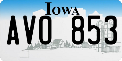 IA license plate AVO853