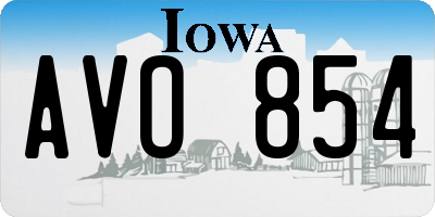 IA license plate AVO854