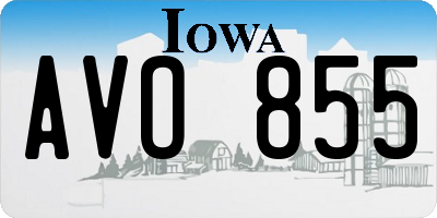 IA license plate AVO855