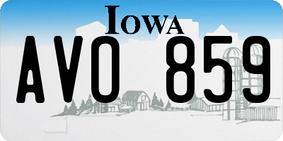 IA license plate AVO859
