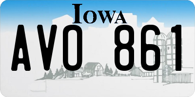IA license plate AVO861