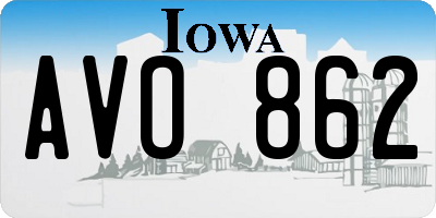 IA license plate AVO862