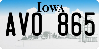 IA license plate AVO865