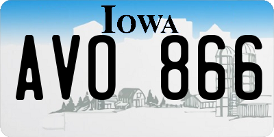 IA license plate AVO866