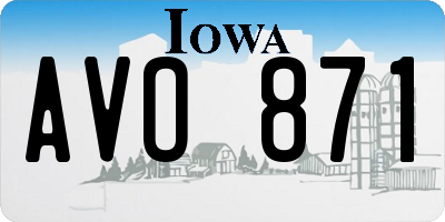 IA license plate AVO871
