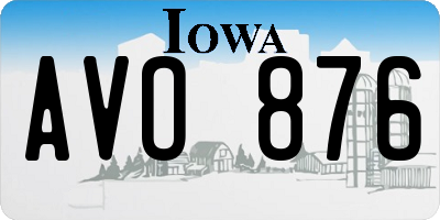 IA license plate AVO876