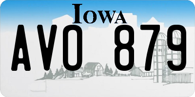 IA license plate AVO879